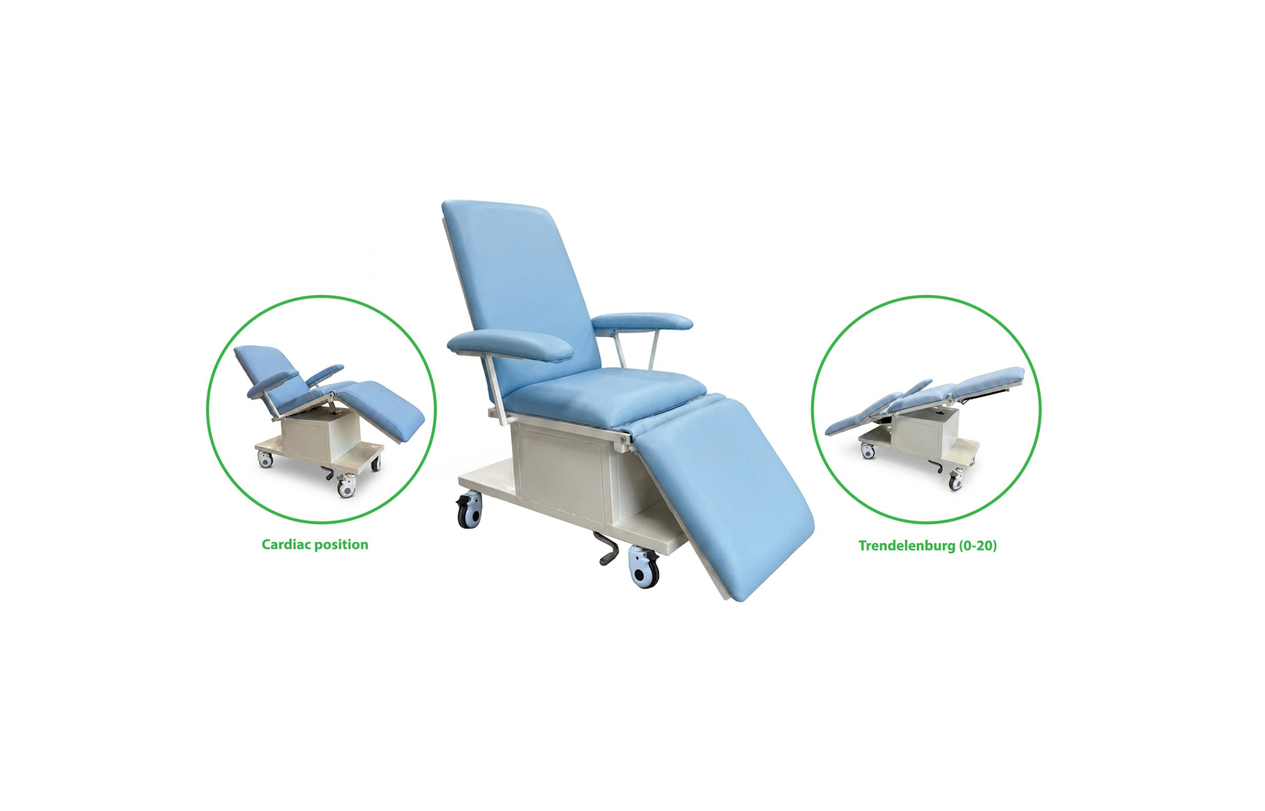 Three functions hydraulic blood donation chair